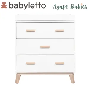 [1 Yr Local Warranty] Babyletto Scoot 3-Drawer Changer Dresser With Removable Changing Tray (White/Washed)