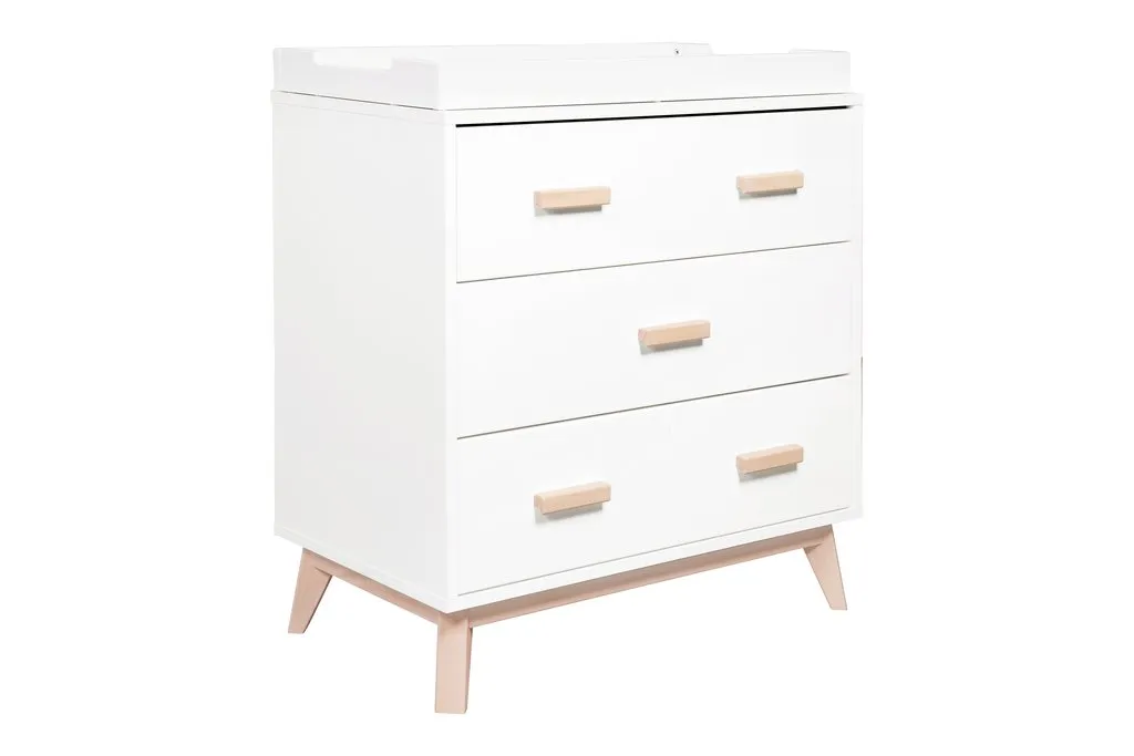 [1 Yr Local Warranty] Babyletto Scoot 3-Drawer Changer Dresser With Removable Changing Tray (White/Washed)