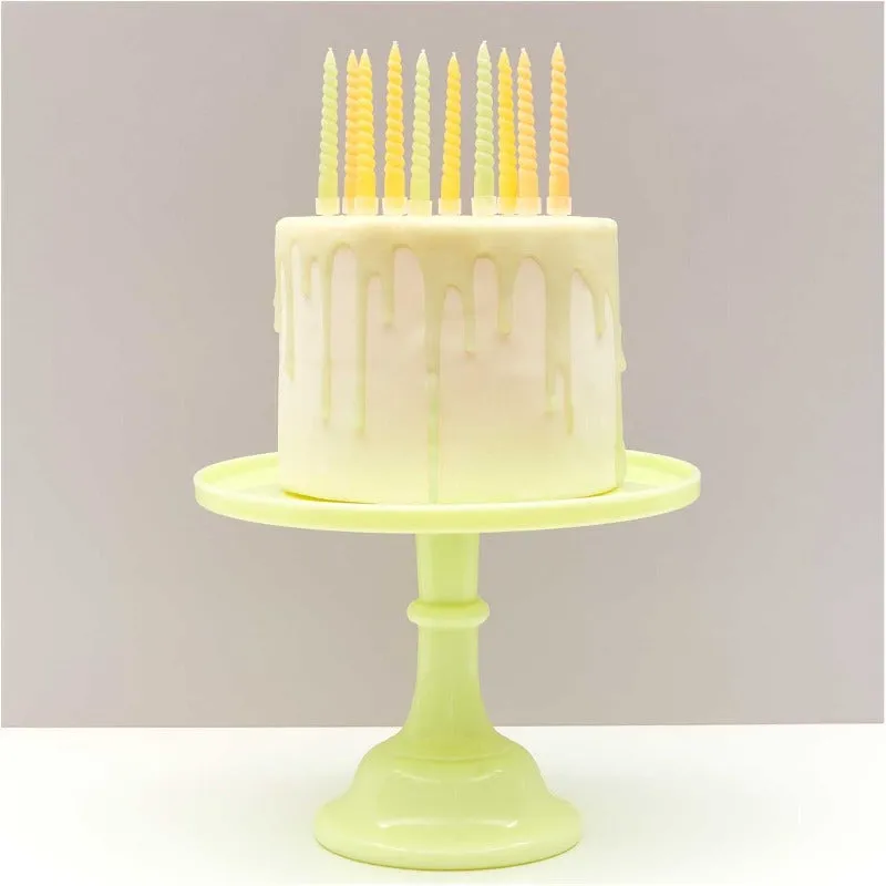 10 Spiral Candles Mix - Smokey Yellow 10cm