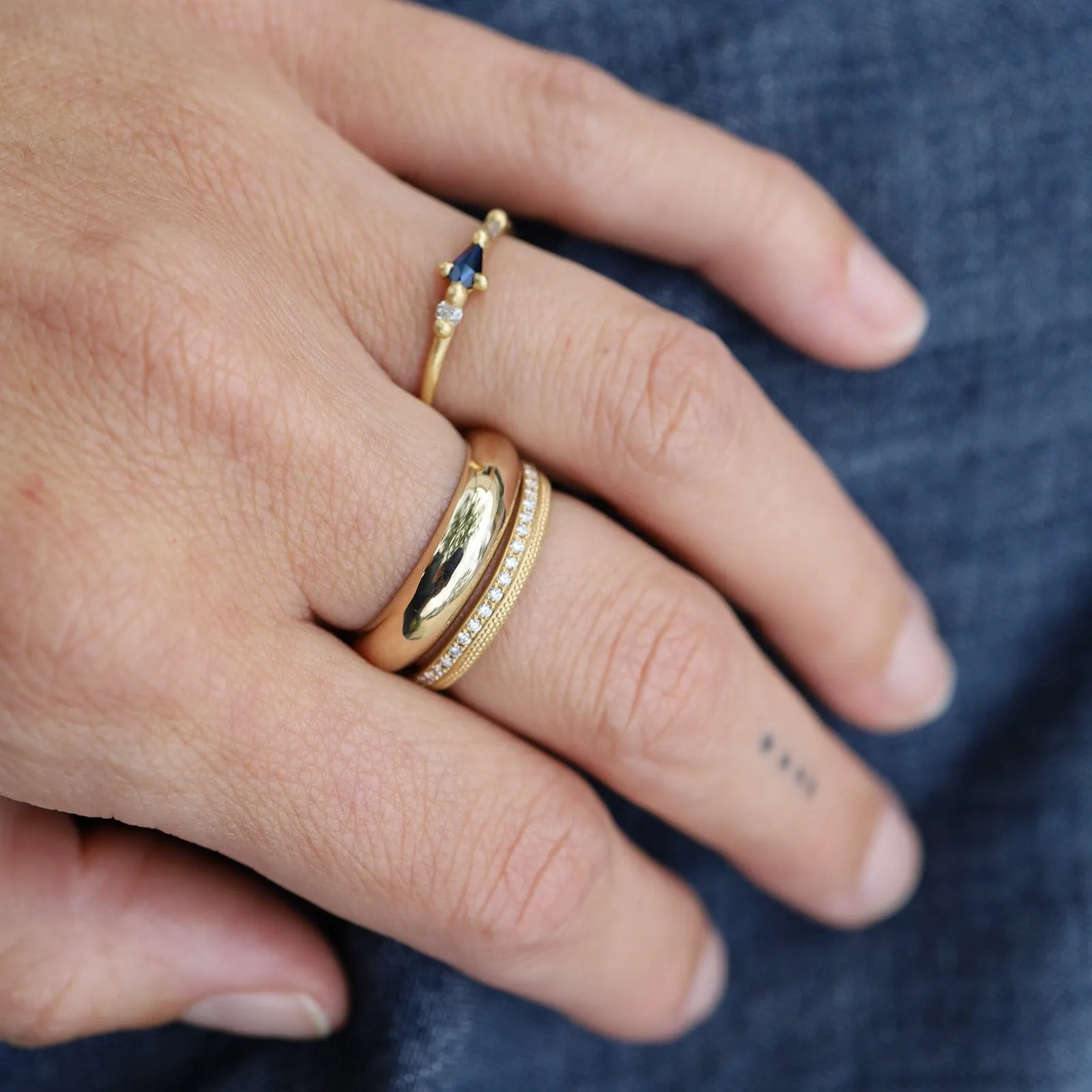 14k Gold Half Round Wide 5.5mm Band Ring