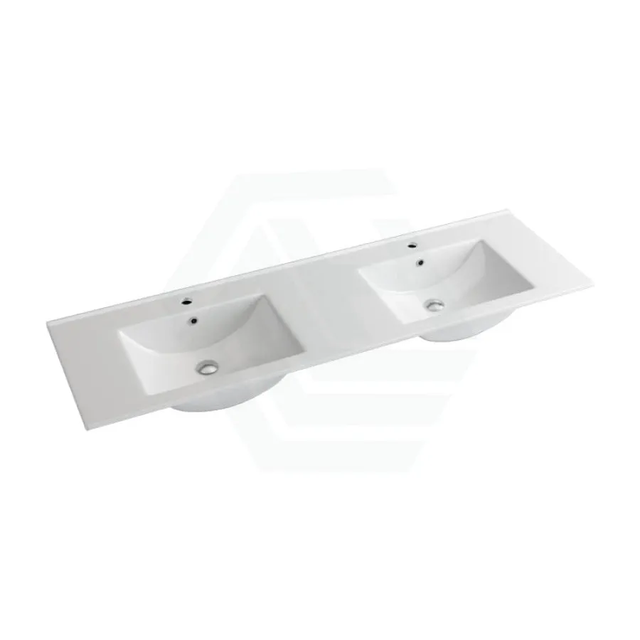 1510x465x175mm Ceramic Top for Bathroom Vanity Double Bowls Gloss White