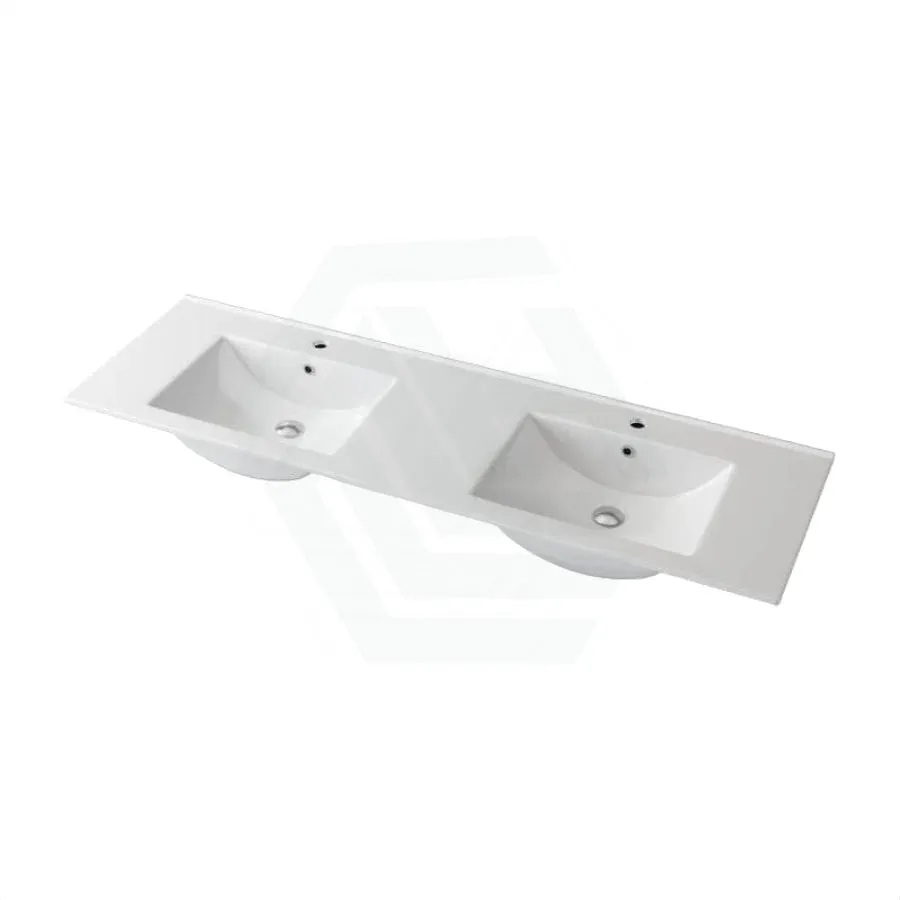 1510x465x175mm Ceramic Top for Bathroom Vanity Double Bowls Gloss White