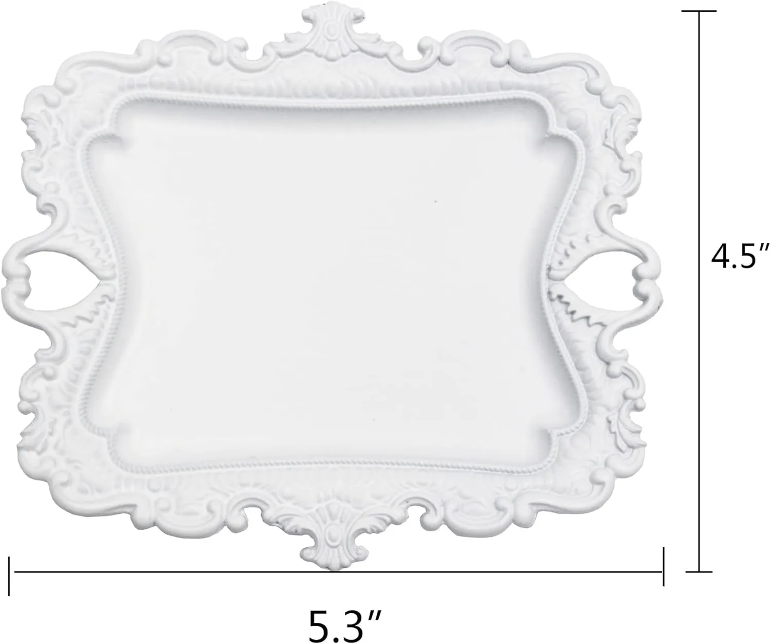 (2 PACK) Vintage Small White Ring Dish, Birthday & Wedding Gifts for WomenWedding Ring Tray - White