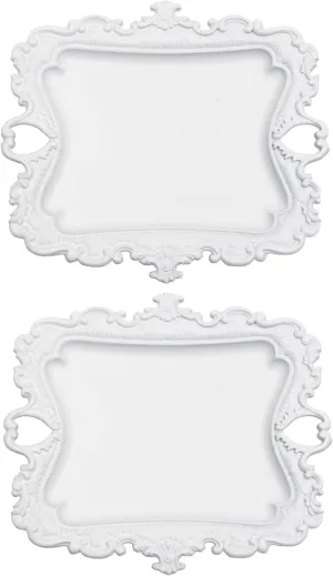(2 PACK) Vintage Small White Ring Dish, Birthday & Wedding Gifts for WomenWedding Ring Tray - White