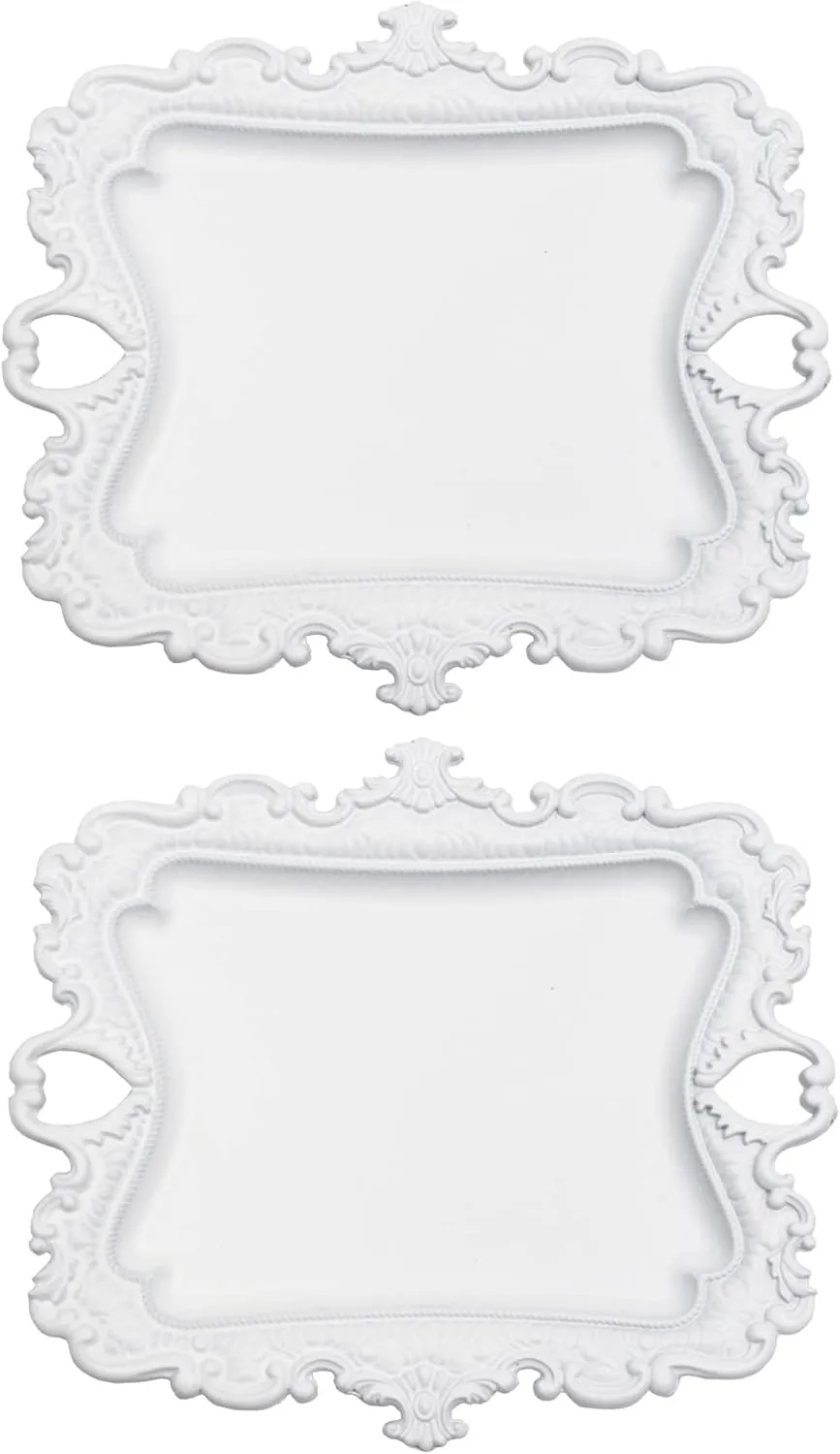 (2 PACK) Vintage Small White Ring Dish, Birthday & Wedding Gifts for WomenWedding Ring Tray - White