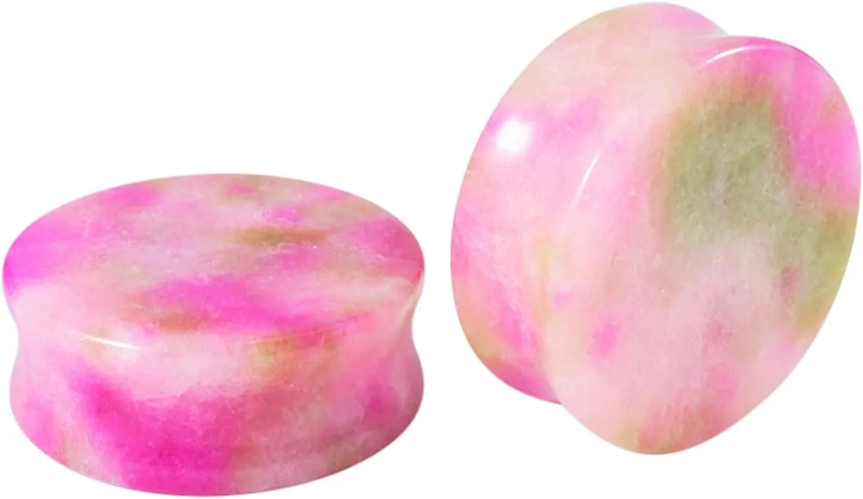 2PCS Stone Ear Stretcher Tunnels Stone Ear Gauges Expander Stretcher Ear Piercing Jewelry