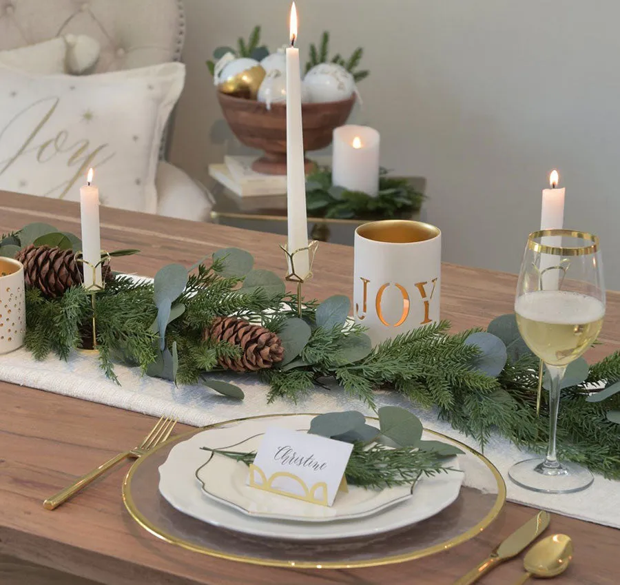 3 Piece Gold Taper Candle Holder Set