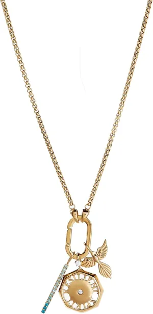 Alex and Ani Resilient Spirit Interchangeable Necklace:Stainless Steel Gold:Gold