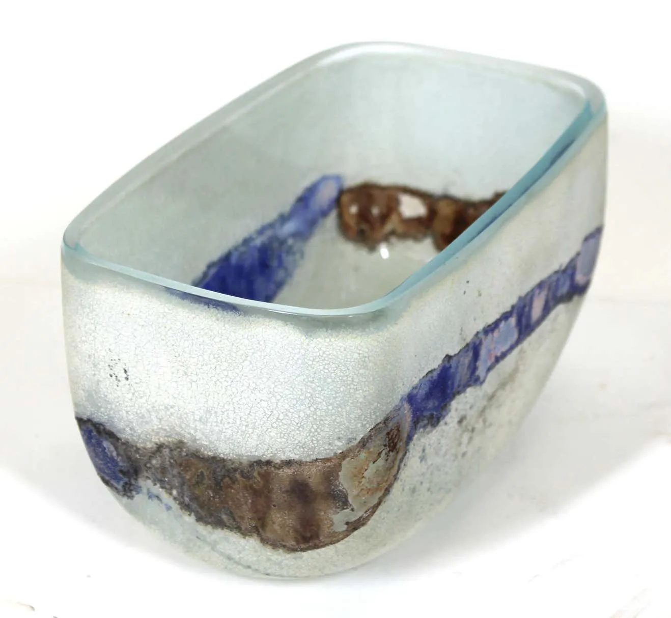 Alfredo Barbini Italian Murano Scavo Glass Bowl