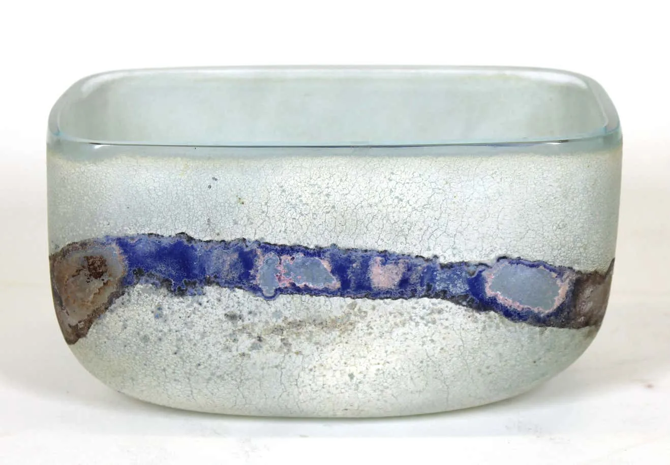 Alfredo Barbini Italian Murano Scavo Glass Bowl