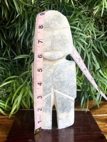 Ancient Pre-Columbian Guerrero Mezcala Culture Stone Idol Figure 500 -100 B.C.