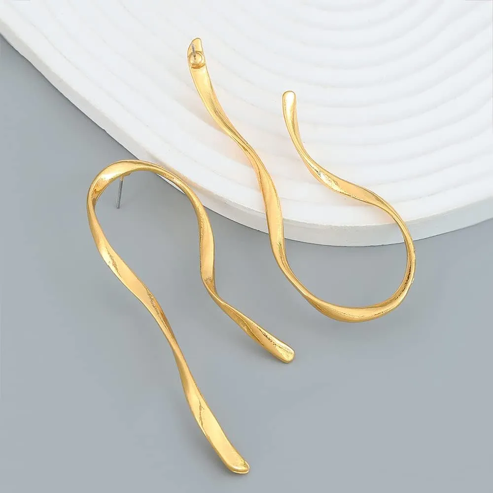 Anomaly Geometric Stud Earrings Linear Drop Dangle Earring Alloy Long Circle Bar Earrings Geometric Jewelry for Women