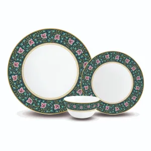Aurus Series 35 Pieces Chintz Opalware Dinner Set, Family of 6