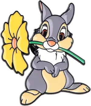 Bambi Cartoon Thumper Character Metal Enamel 1.44 Inches Tall Pin