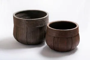 Barrel Wood Fiber Planter