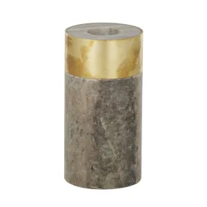 Bei Marble/Brass Candleholder 5x10cm