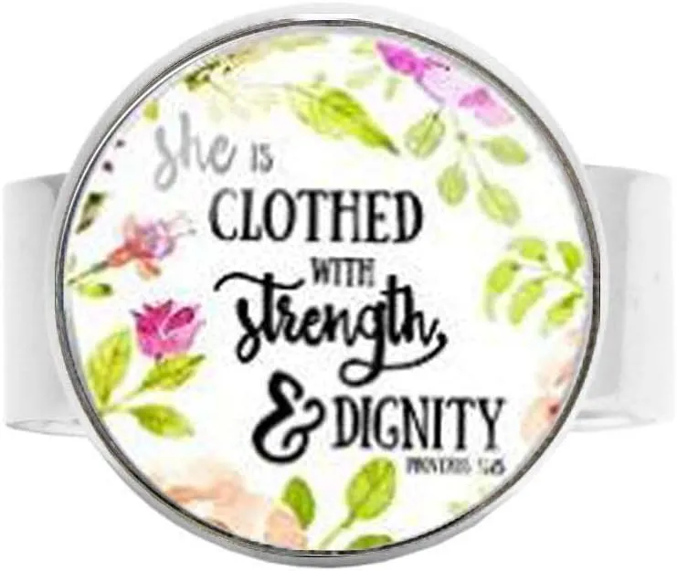 Bible Verse Christian Religious Ring Vintage Faith Christian Art Photo Jewelry