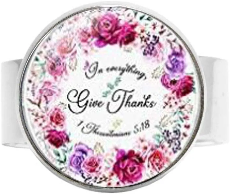 Bible Verse Christian Religious Ring Vintage Faith Christian Art Photo Jewelry