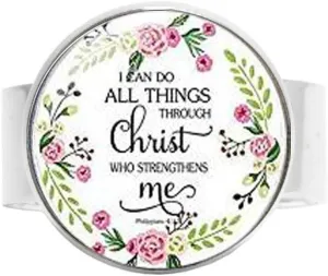 Bible Verse Christian Religious Ring Vintage Faith Christian Art Photo Jewelry