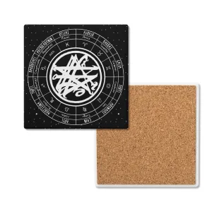 Black Zodiac Ceramic Coasters Set