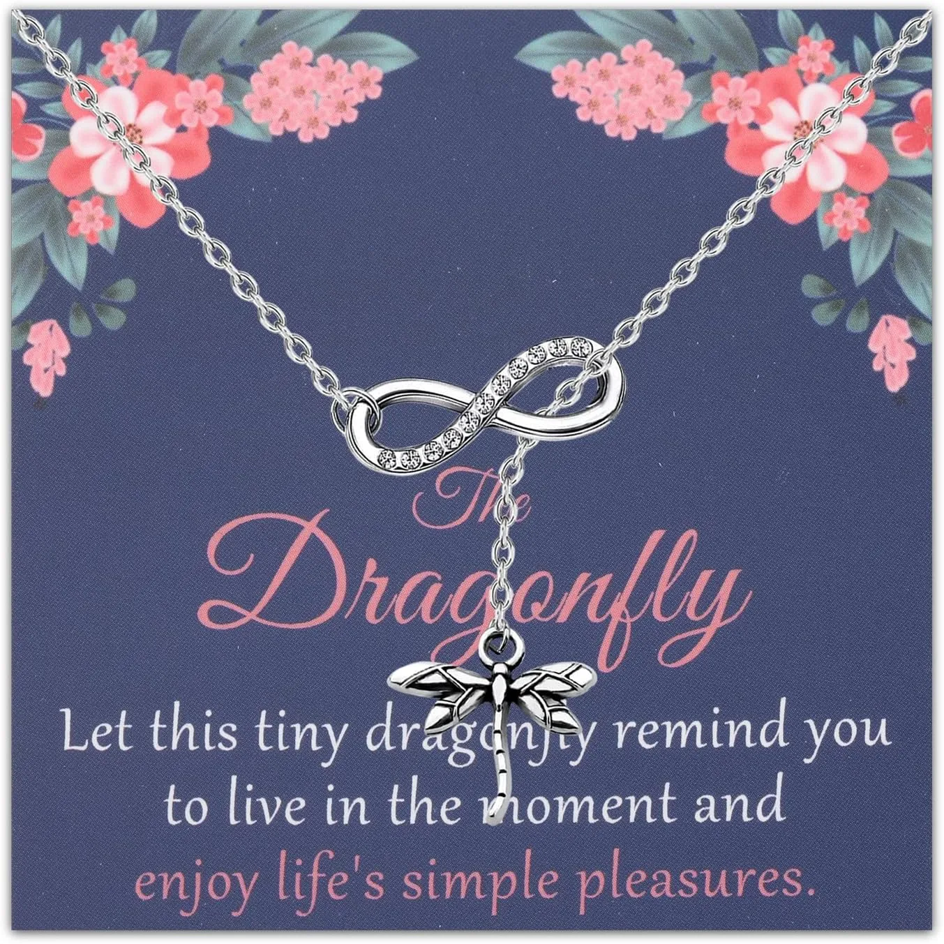 BLEOUK Dragonfly Necklace Inspirational Dragonfly Jewelry Dragonfly Lover Gift Dragonfly Pendant Necklace
