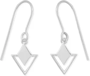 Boma Jewelry Sterling Silver Geometric Diamond & Triangle Dangle Earrings