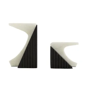Bookends, Set of 2 from the Jordono Collection in Ivory Finish by Arteriors