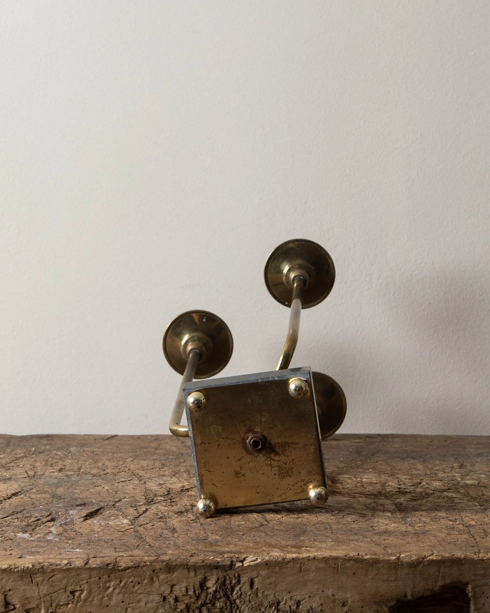Brass   Marble Triple Candelabra