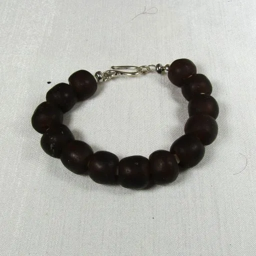 Brown Sea Glass Beaded Bracelet