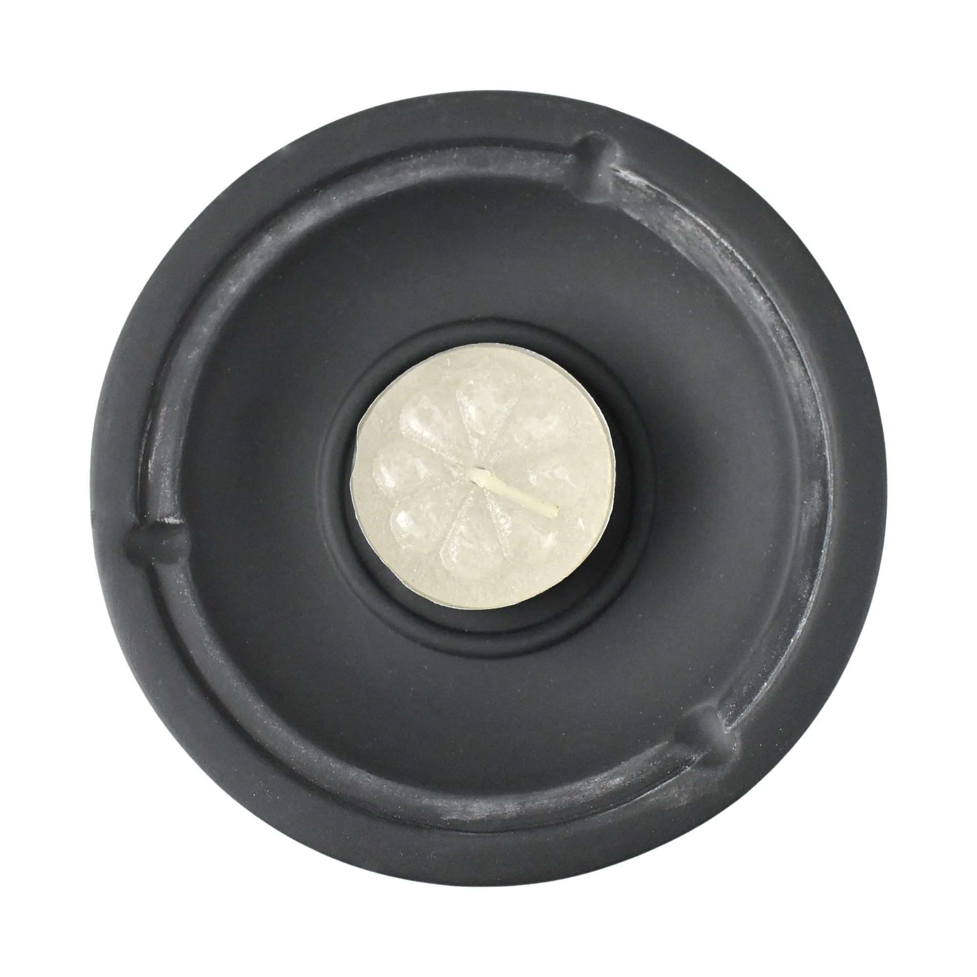 Butterfly Dome Tea Light Candle Holder, 4-1/4-Inch - Grey