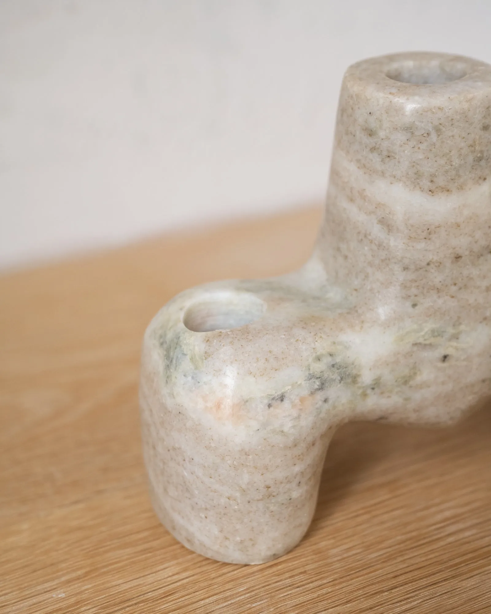 Candle Holder Marble Beige Small