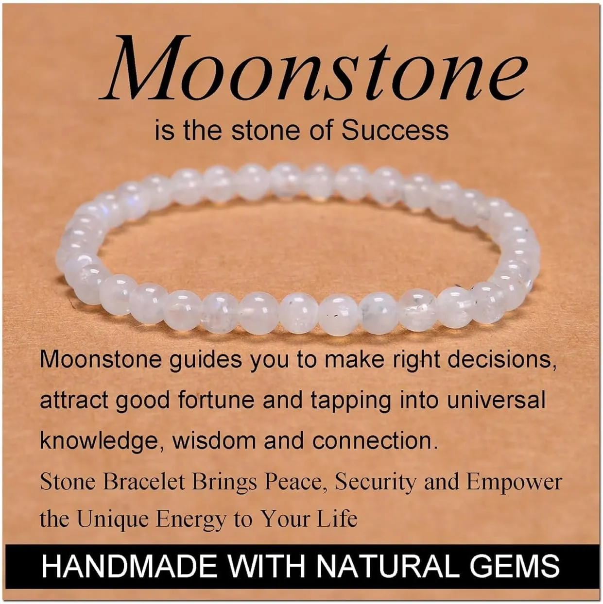 Carnelian Bracelet - Stone of Luck,Stretch Natural Stone Crystal Beads Jewelry Gifts for Women Men Unisex