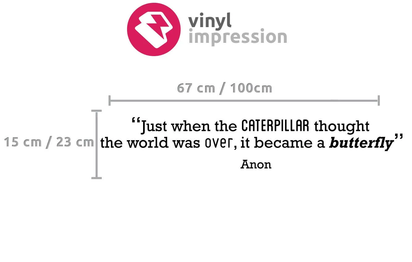 Caterpillar' Motivational Quote Wall Sticker
