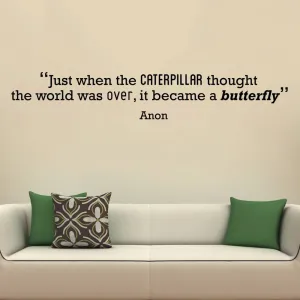 Caterpillar' Motivational Quote Wall Sticker