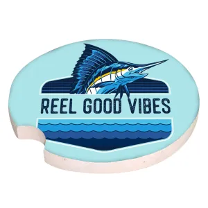 Ceramic Car Coaster - Reel Good Vibes