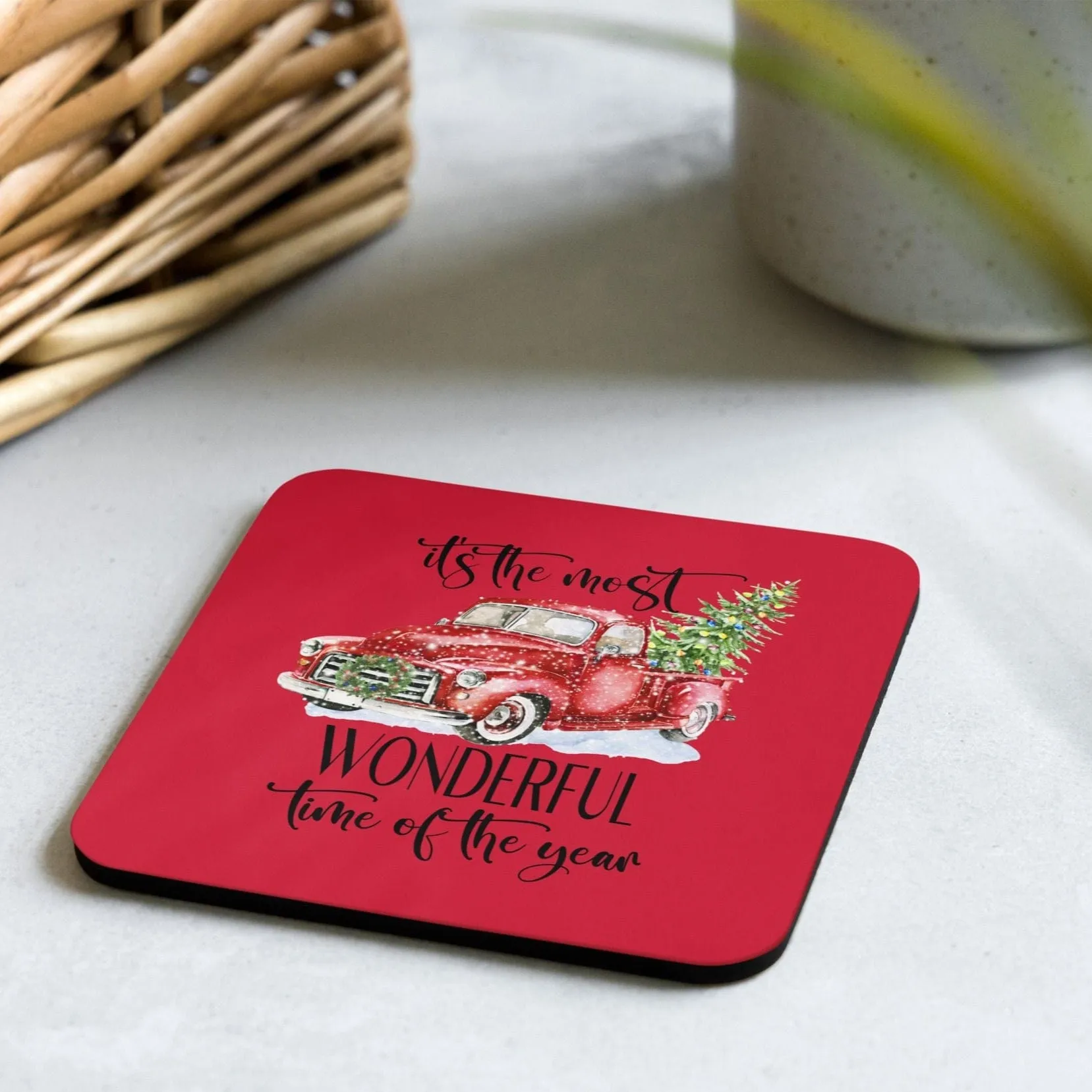 Christmas Coaster: Stylish Protection with Festive Charm