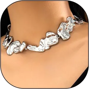 Chunky Gold Statement Choker Necklace for Women Irregular Pleated Lava Necklace Minimalistic Melting Liquid Necklace Trendy Birthday Jewelry Presents
