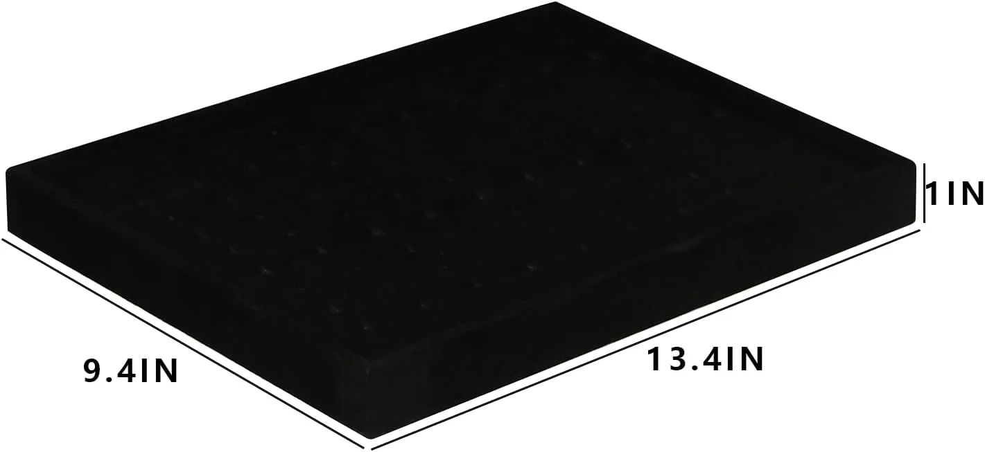 Coward 2Pcs/Set Black Velvet Stackable Ring Organizer Tray, Velvet Ring Earring Stud Jewelry Display Holder Tray for Store Selling or Home Show Storage (ring ring)