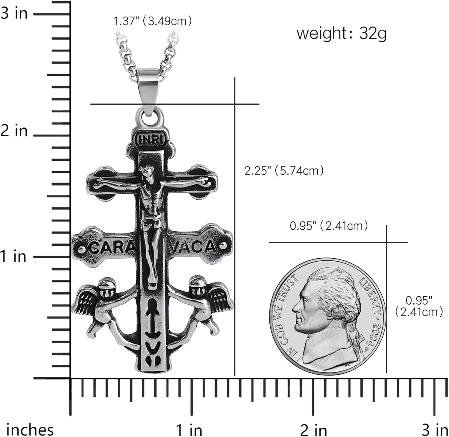 Cross Necklace for Men Stainless Steel Celtic/Orthodox/Armor of God Shield Viking Cross Pendant Crucifix Necklace Faith Christian Religious Jewelry for Him