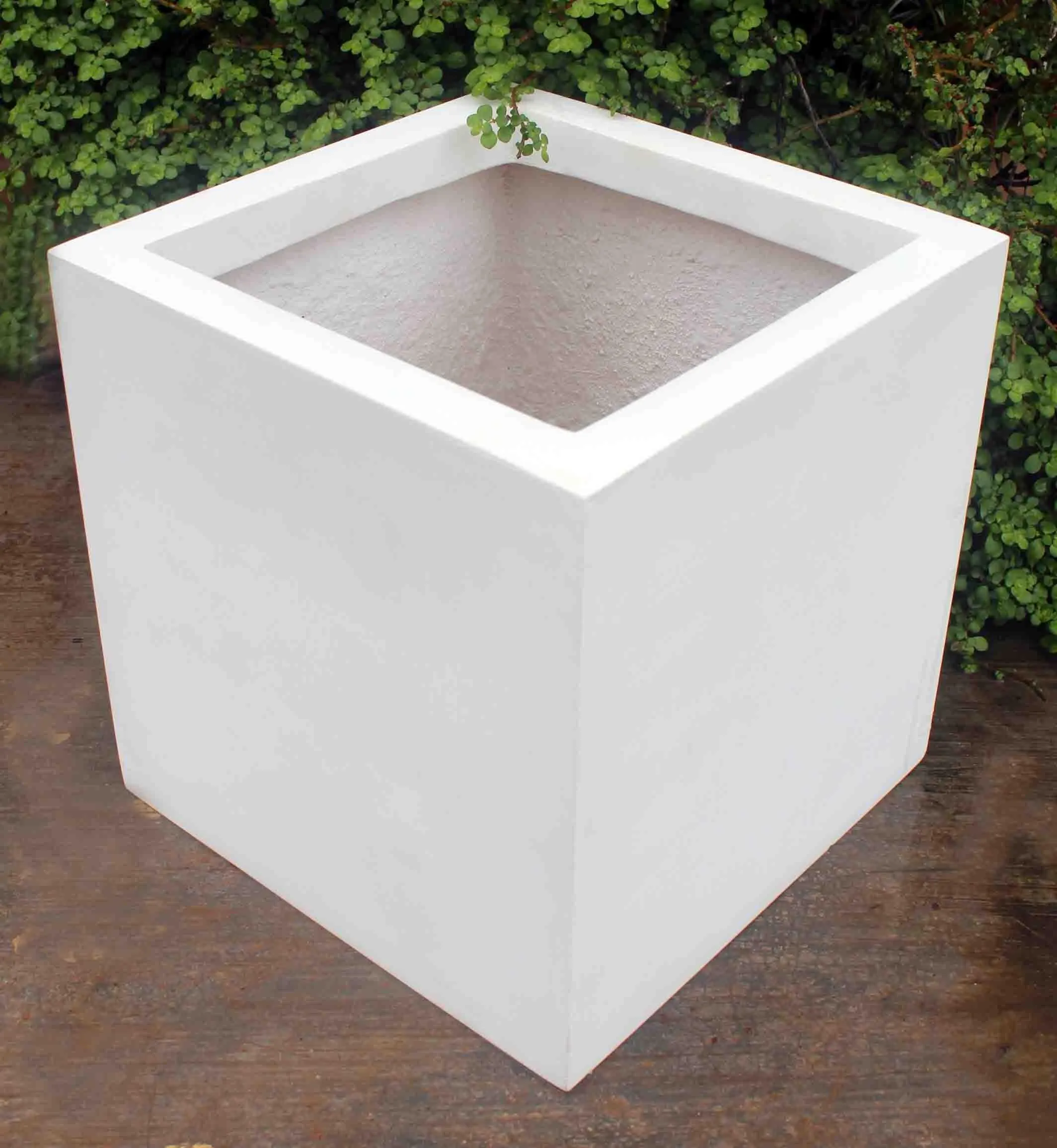 Cubical Garden White Fiber Planter