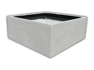 Cuboid 30 White Stone Fiber Planter
