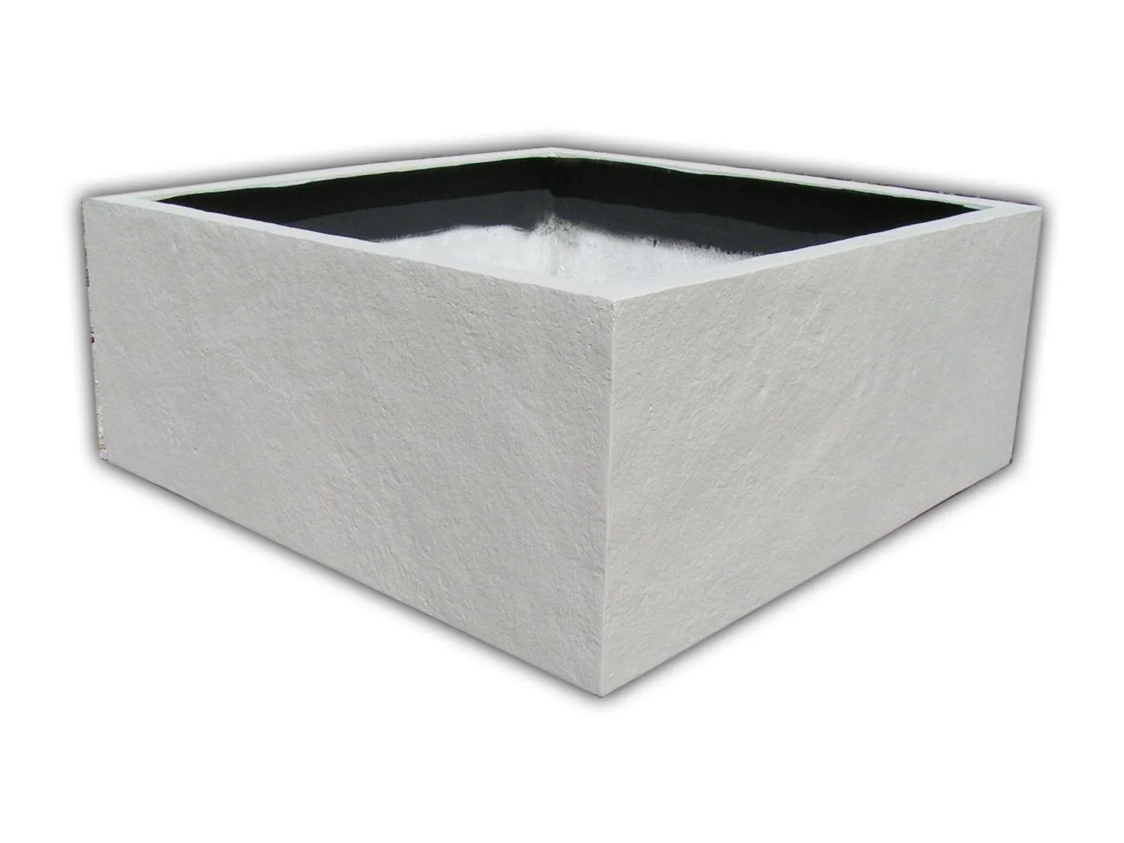 Cuboid 30 White Stone Fiber Planter