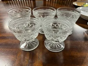Cut glass icecream bowls (each)