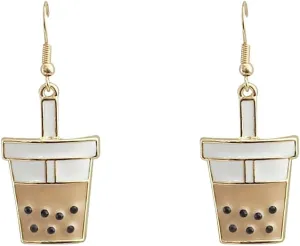 Cute Novelty Dessert Drop Dangle Earrings for Women  Ice Cream, Ice Cream Cone, Doughnut, Boba Bubble Tea, Cupcake  For Foodies - Food Lovers Fashion - Beautiful Pastel Colors  Gold Plated  with Gift Box Included