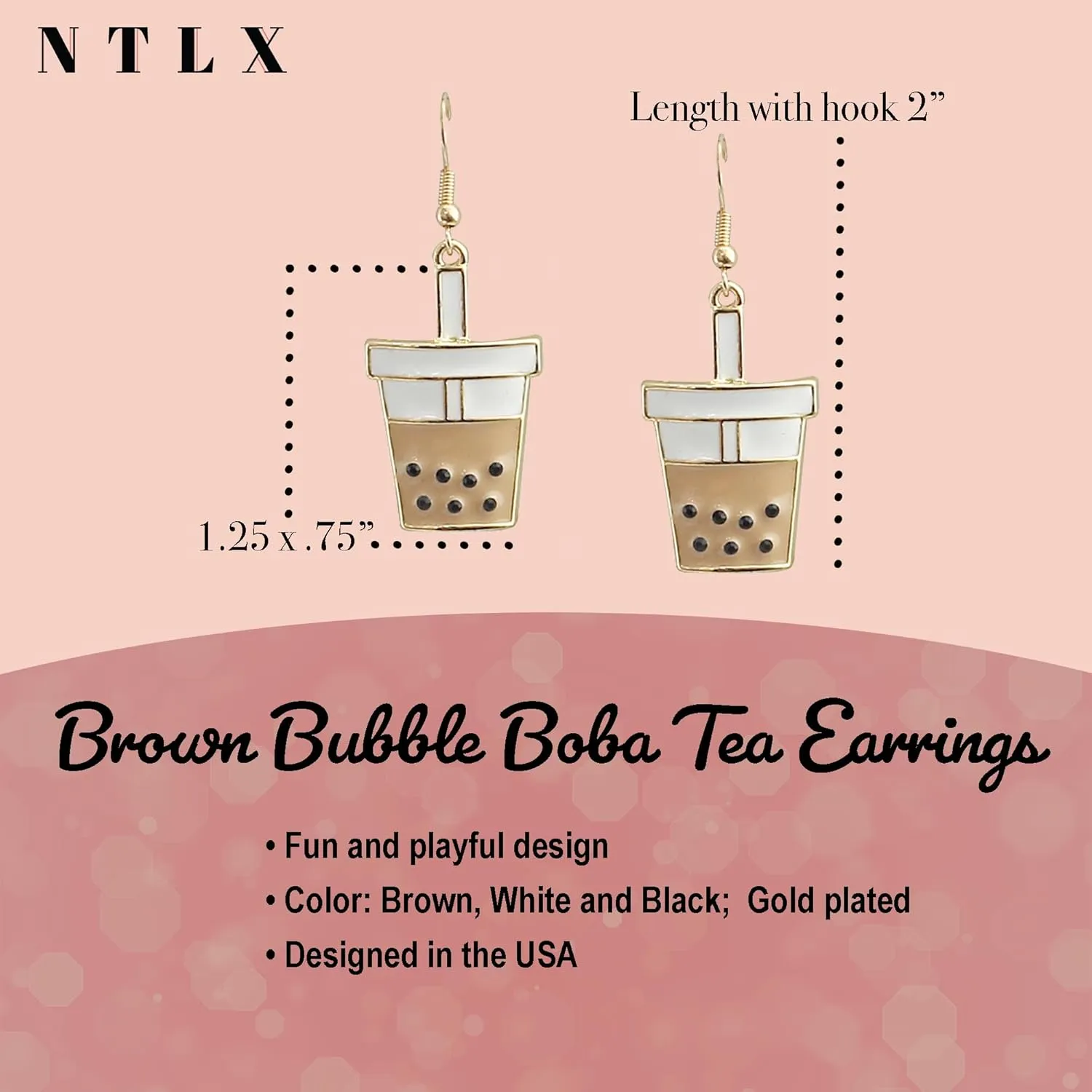 Cute Novelty Dessert Drop Dangle Earrings for Women  Ice Cream, Ice Cream Cone, Doughnut, Boba Bubble Tea, Cupcake  For Foodies - Food Lovers Fashion - Beautiful Pastel Colors  Gold Plated  with Gift Box Included