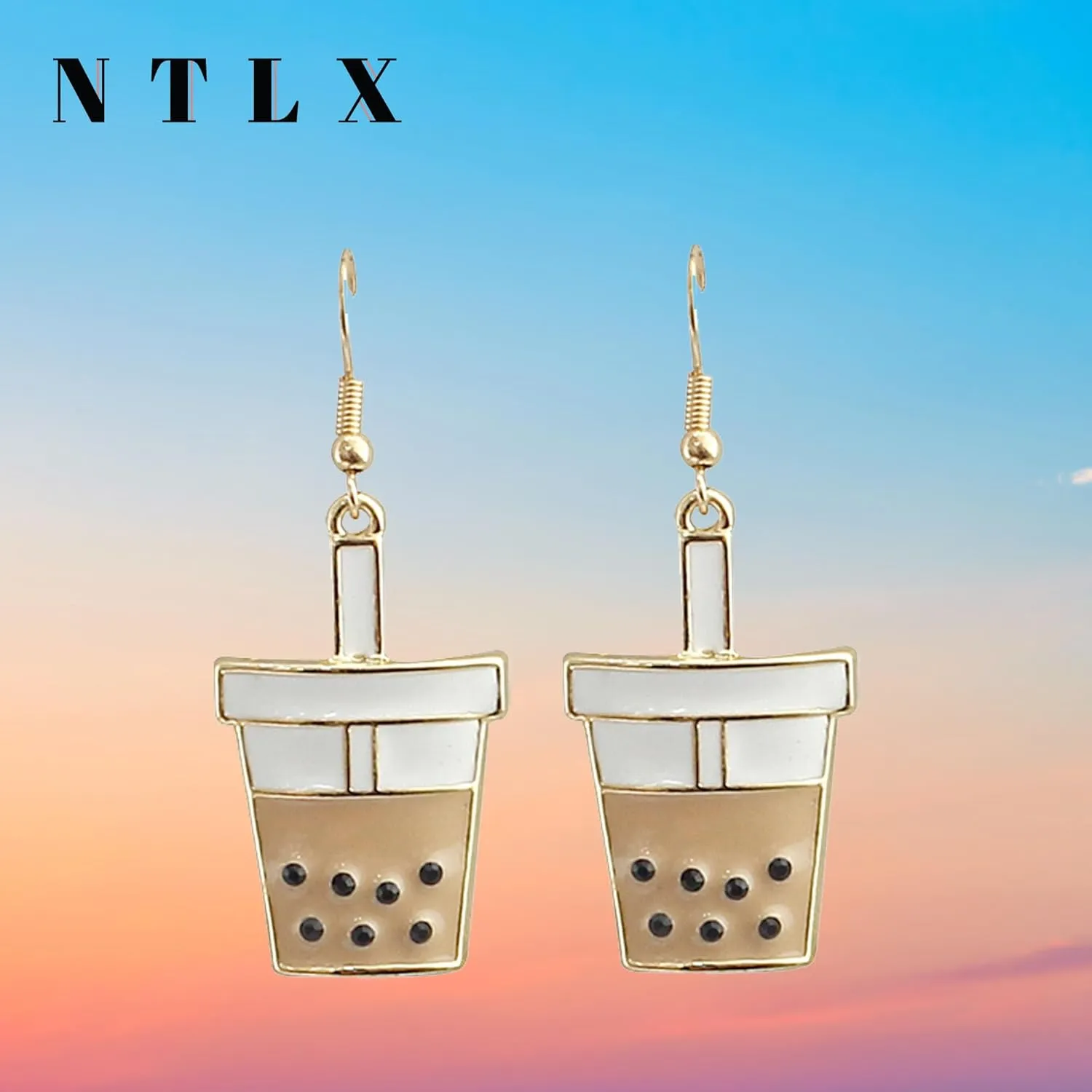 Cute Novelty Dessert Drop Dangle Earrings for Women  Ice Cream, Ice Cream Cone, Doughnut, Boba Bubble Tea, Cupcake  For Foodies - Food Lovers Fashion - Beautiful Pastel Colors  Gold Plated  with Gift Box Included