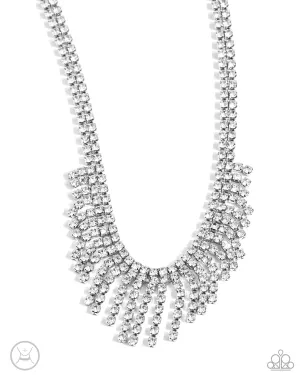 Daring Decadence - White Necklace - Paparazzi Accessories