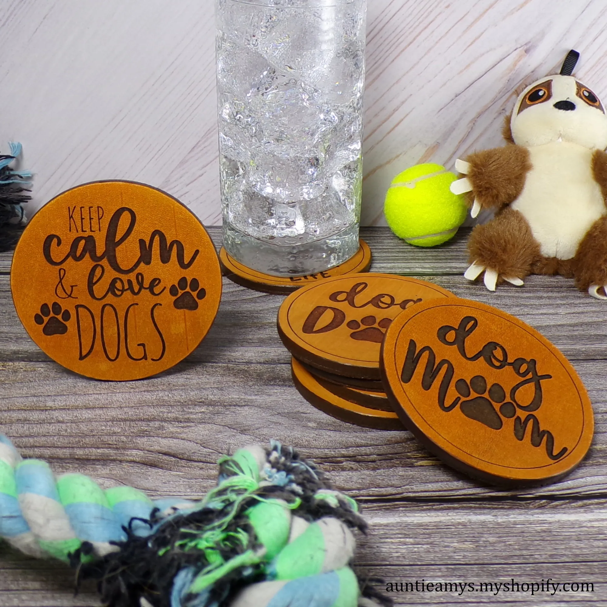 Dog Dad - Leather Coaster