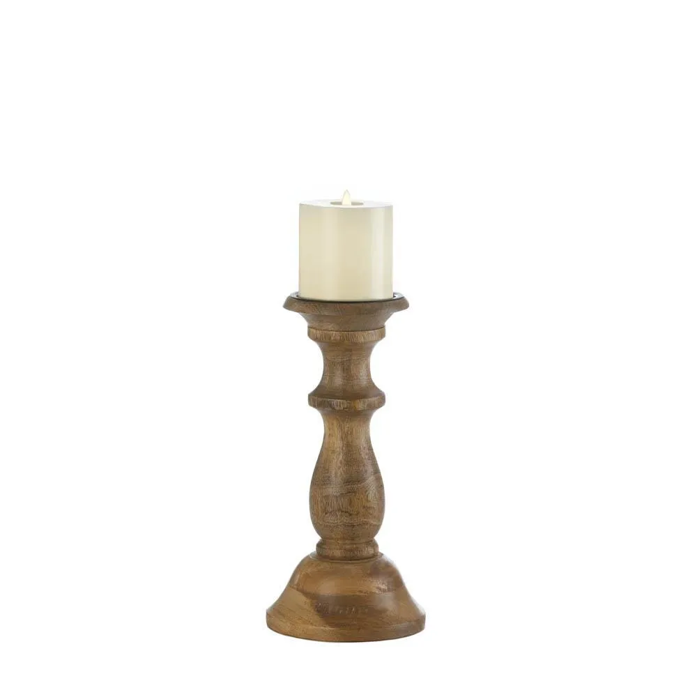 Dominion Turned Wood Candle Holder