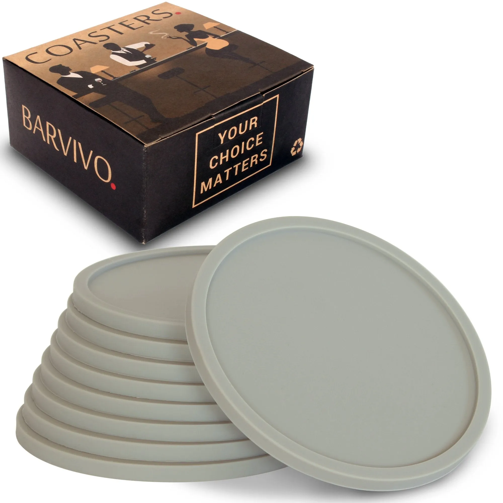 Drink Coasters By  Set Of 8 - Tabletop Protection For Any Table Type, Wood